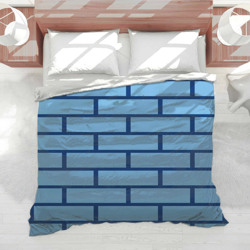 Blue Brick Wall Comforter, Queen