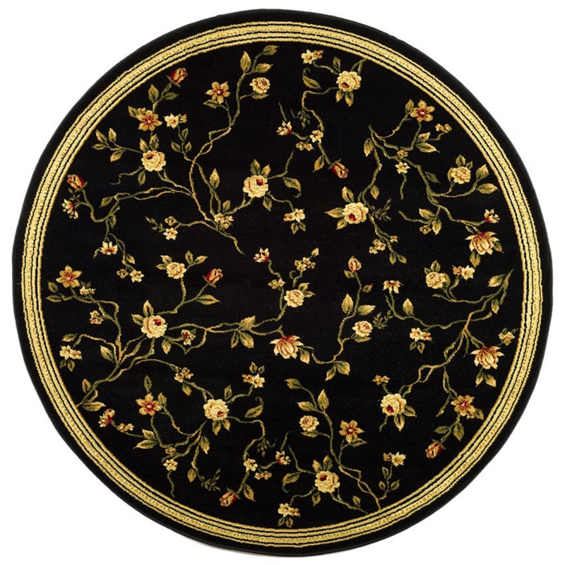Tapis à motif floral Carolane, Rond 5 pi 3 po