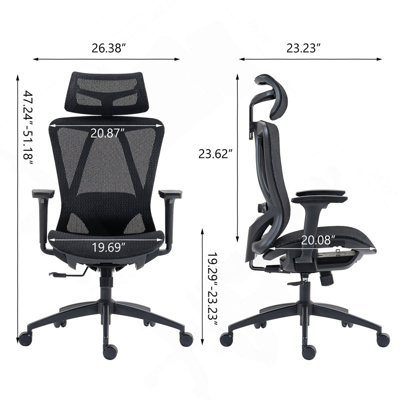 High Back Mesh Office Chair With Breathable Fabric And 360° Swivel Base For Enhanced Comfort And Mobility