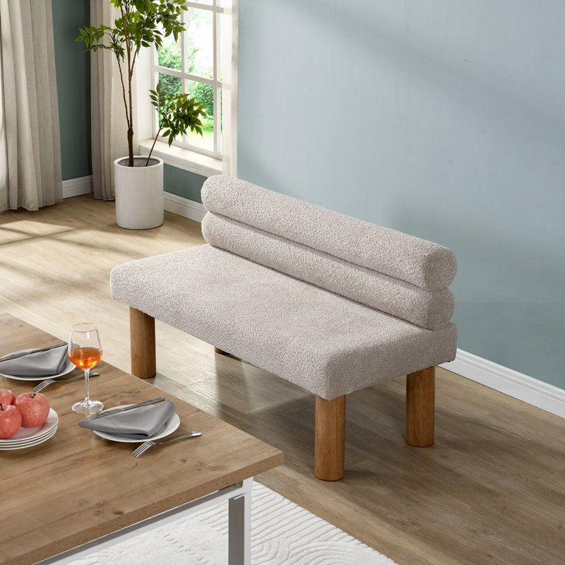 Banc de salle à manger rembourré, Gris clair