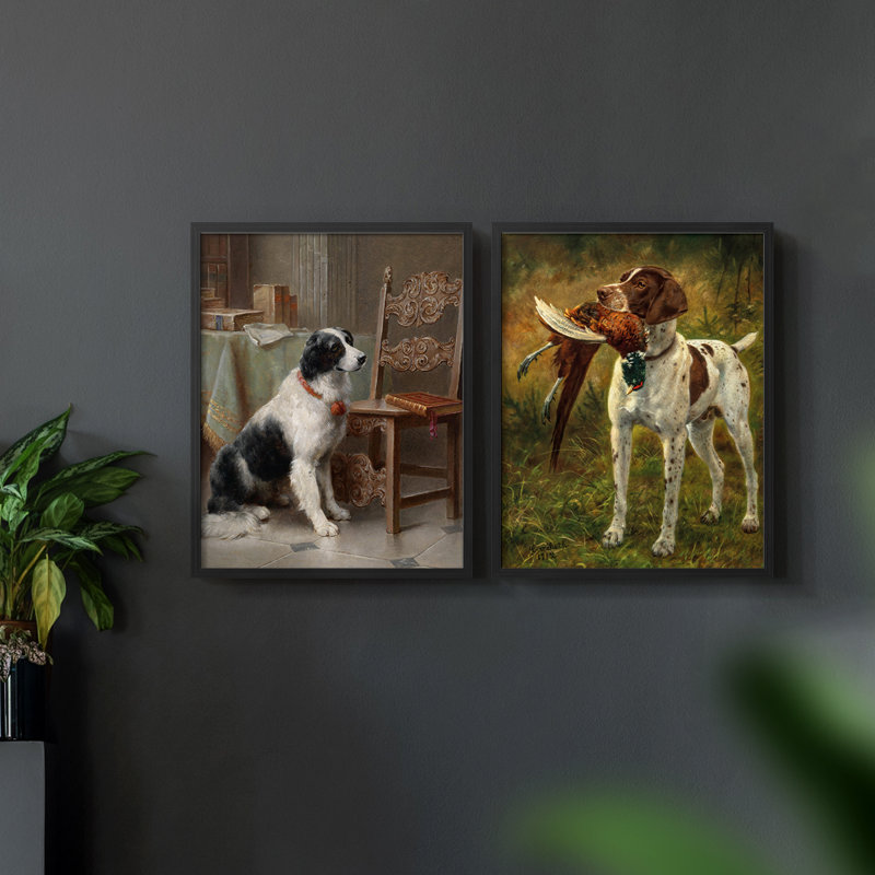 «Vintage Animal V», 2 pièces, Noir, H 10 po x l 16 po