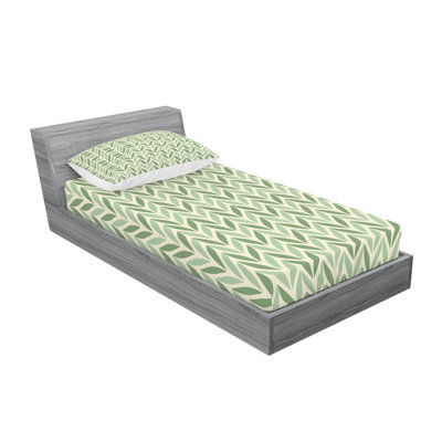 Ensemble de draps à chevrons à feuilles symétriques