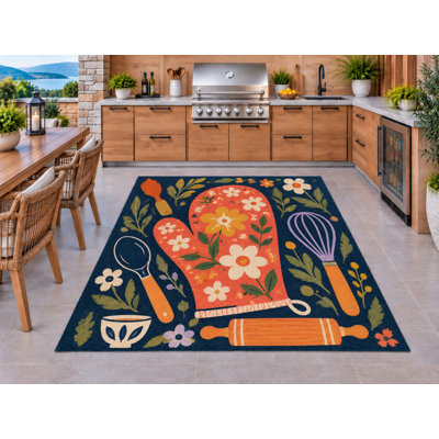 Tapis d'extérieur de 5 pi x 7 pi à motif de ressorts en PVC imperméable et solide, tapis de patio robuste, tapis d'extérieur à séchage rapide pour entrée de balcon de porche de cuisine.