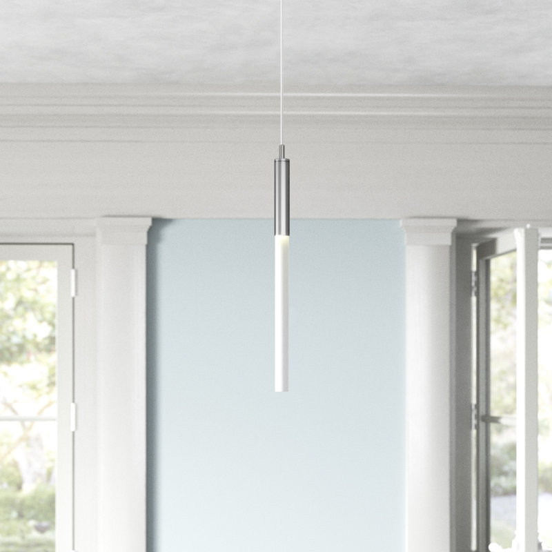 Mini-luminaire suspendu 1 lumière DEL Main St., Nickel poli