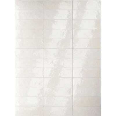 TUILE DE PORCELAINE 2X6 "MINI COLLECTION Zellige, blanc pur, poli