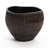 Brown V-Pattern Polyresin Round Planter-470340638