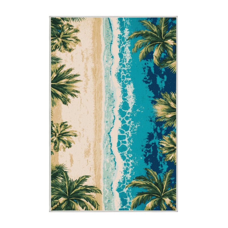  Tapis bord de mer lavable, Rectangulaire 8 pi x 12 pi