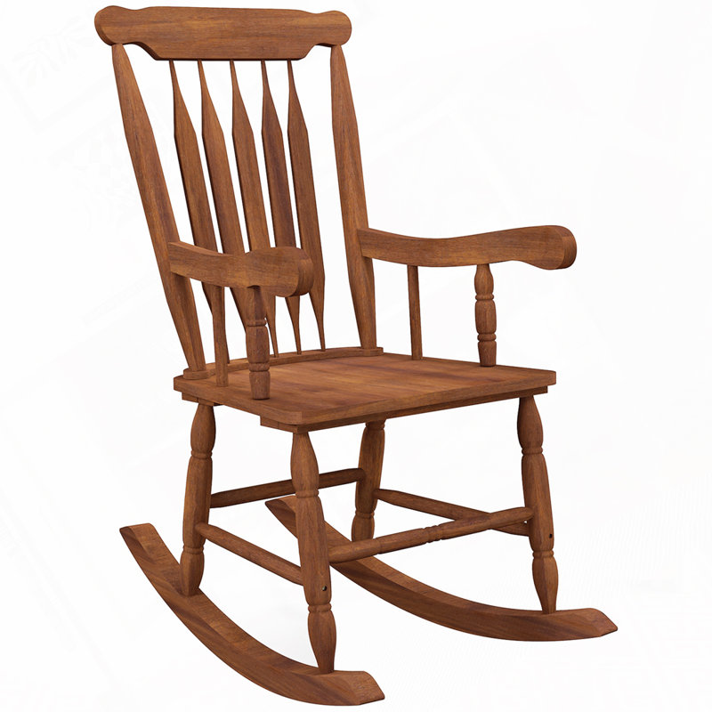 Chaise berçante d'extérieur en bois, Teck