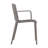 4pcs Modern Stackable Plastic Armchair for Indoor/Outdoor Use – Ergonomic Slatted Back Design, All-Weather Material, Warm Grey – Patio, Balcony, Cafe