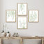 «Minimal Botanical» IDÉE4WALL, art mural variété de feuille de forêt vert pastel encadré, ensemble de 4 impressions de nature sauvage, décoration murale botanique floral pour le salon, impression encadrée de chambre à coucher, 4 pièces