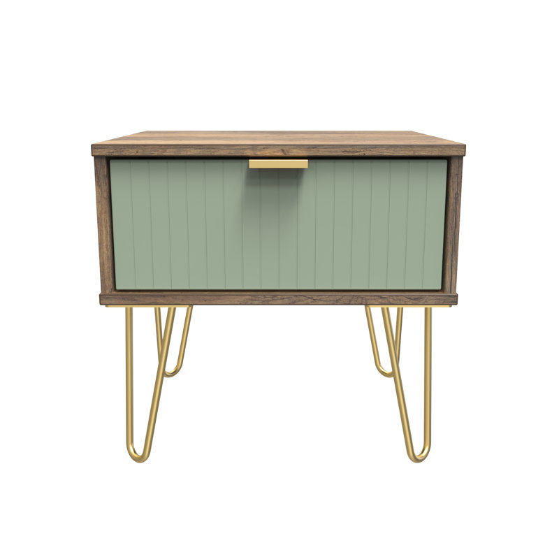 Beranda 45 cm W Bedside Table, Indigo Matt/White
