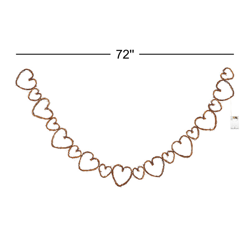 Guirlande 6 'Grapevine Hearts