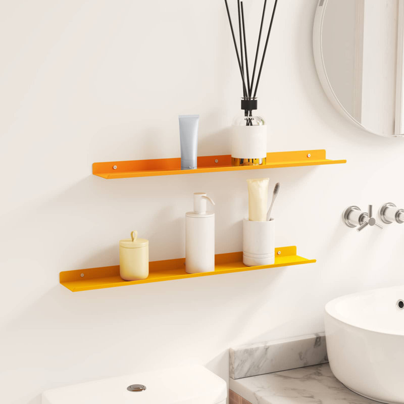 Steel Floating Shelf, Mustard Yellow