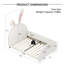 Lit simple blanc avec forme de lapin charmant et construction stable - tête de lit et base rembourrée robuste-1766985908