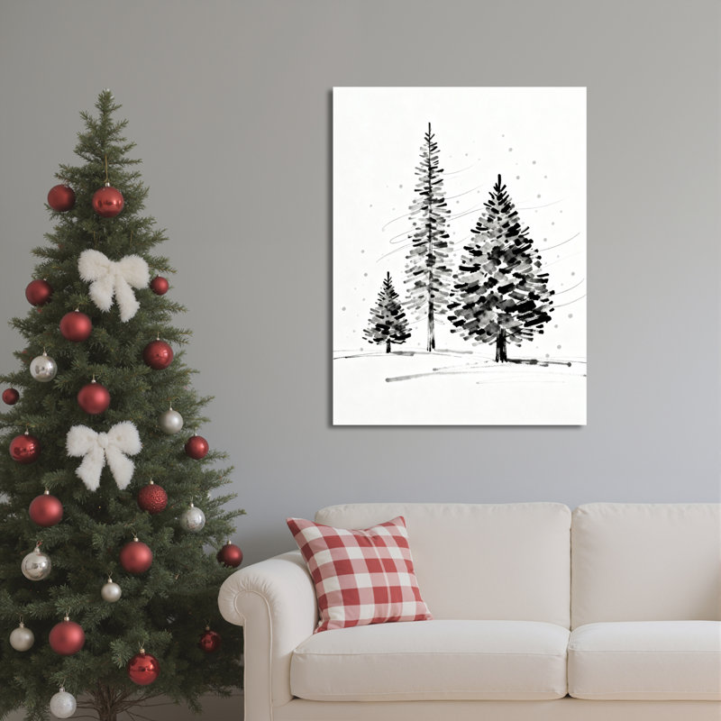 «Winter Trees», ensemble de 1 reproduction de peinture à l'huile sur toile, H 20 po x l 30 po