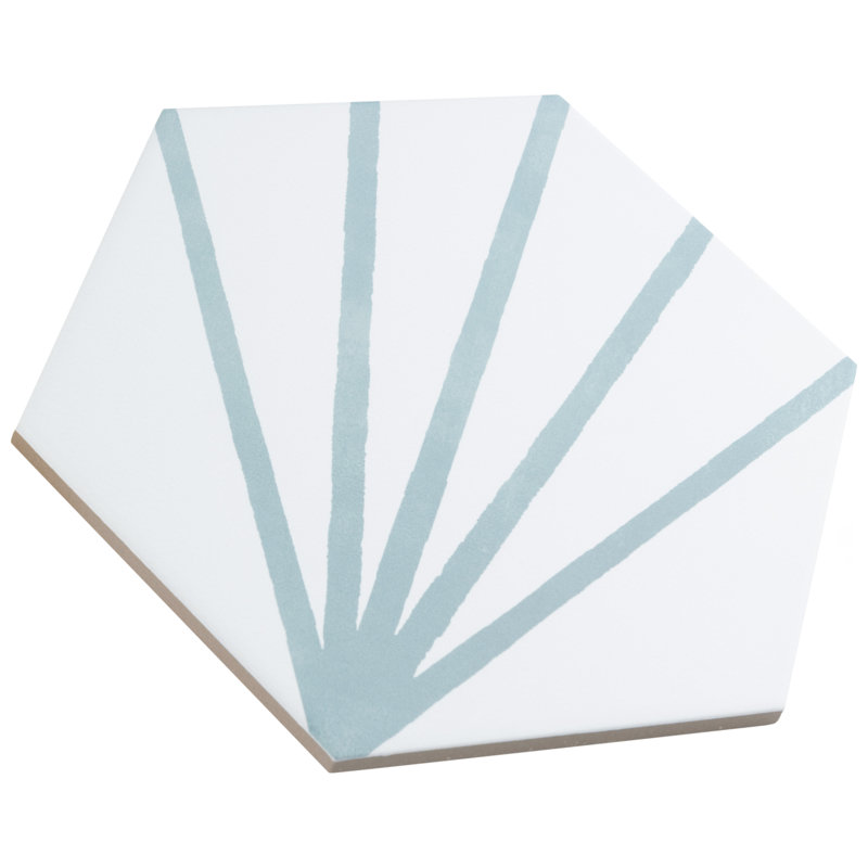 Horizon Dawn Hex 7-3/4" x 9" Porcelain Floor and Wall Tile, Aguamarina
