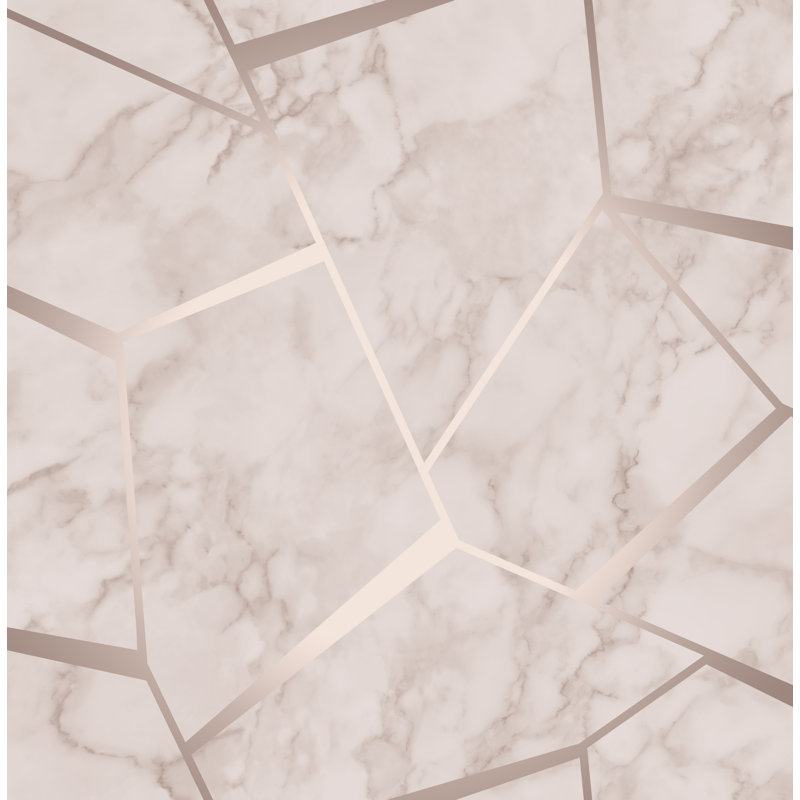 Marblesque Fractal Marble Wallpaper, Rose Gold