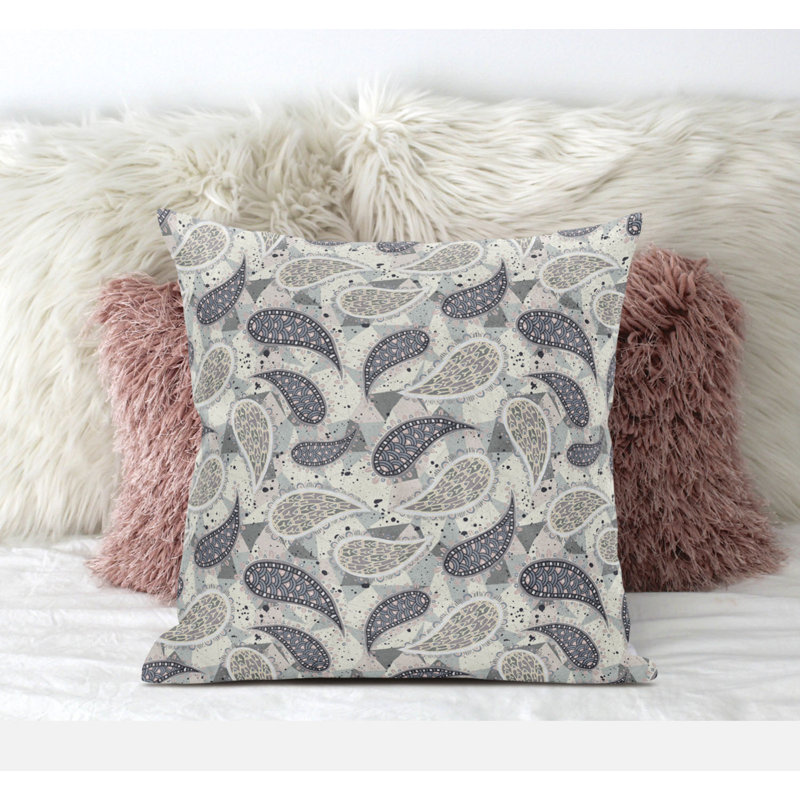 Coussin à fermeture à glissière On, 20 po X 20 po, gris