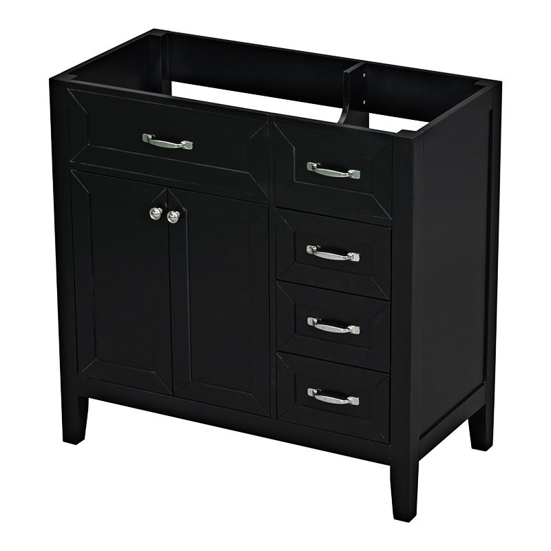 Base de meuble-lavabo simple 35,50 po seulement, Noir