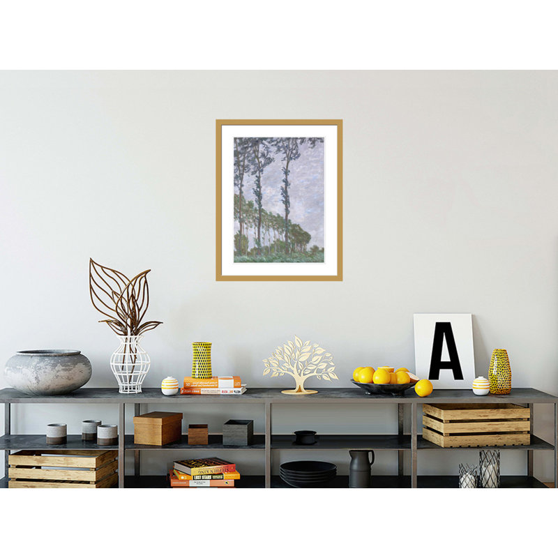 «Wind Effect Series of The Poplars» par Claude Monet, impression giclée sur cadre, H 29,5 po x l 23,12 po