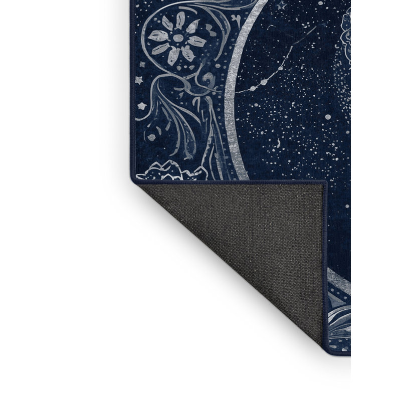 Tapis oriental doux et moelleux de style oriental classique en bleu - reliure marine, 2 x 5