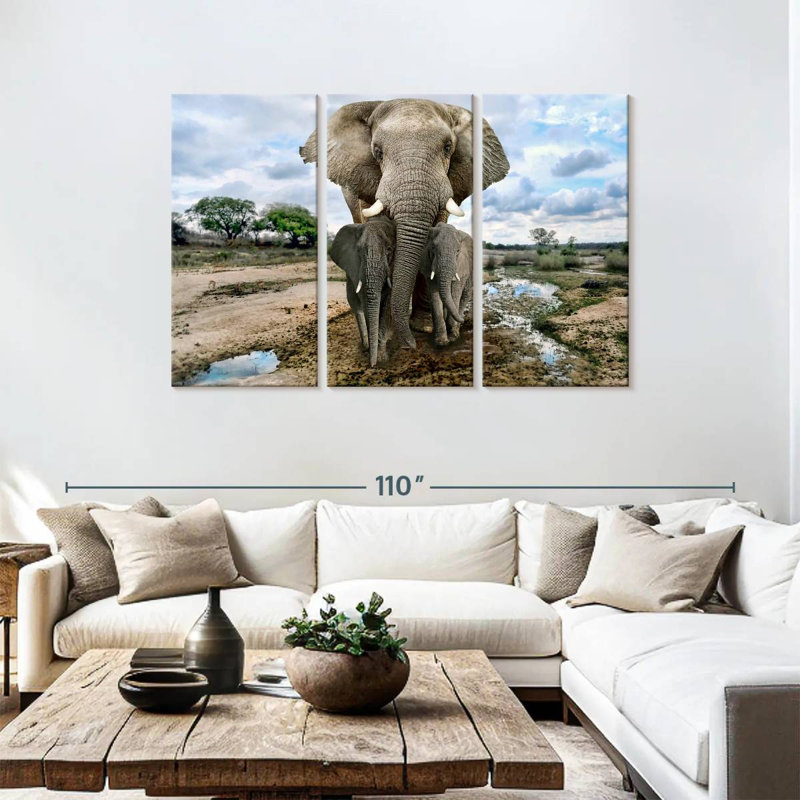 Safari Elephants, 48" H x 74" W