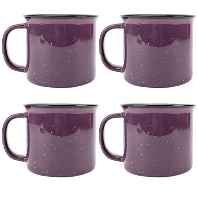 Ceramic Mugs 4-Pack Camper Speckled Purple