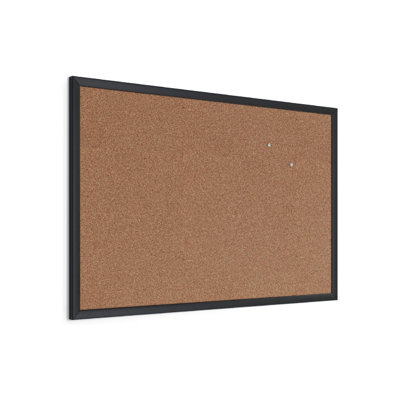 Cork Bulletin Board, 24 x 36 in Black Wood Frame