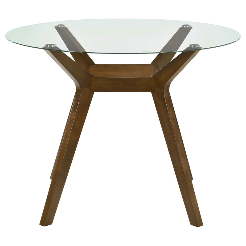 Vittorino Round 48-Inch Glass Top Counter Height Dining Table Brown