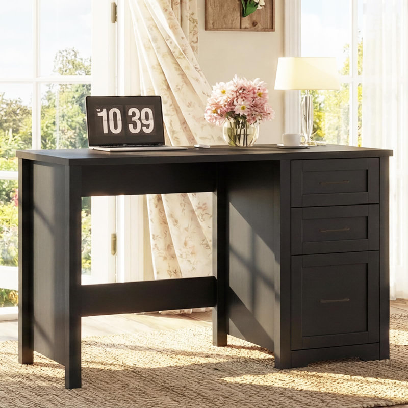 Bureau d'ordinateur rustique Farmhouse, Noir