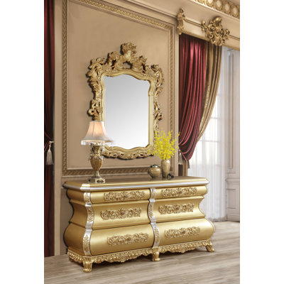 Commode double 6 tiroirs avec miroir Nelds