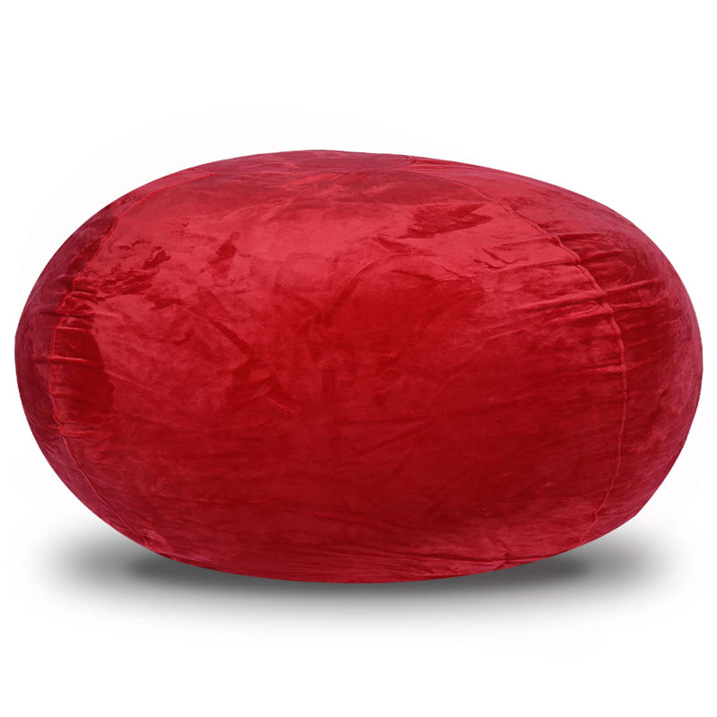 Velvet Bean Bag Chair,Plush Floor Chair For Kids And Adults W/ Washable Cover, Lounge Chair With Stretchable Fabric, Comfy Bedroom Chair, Filled With Shredded And Memory Foam.