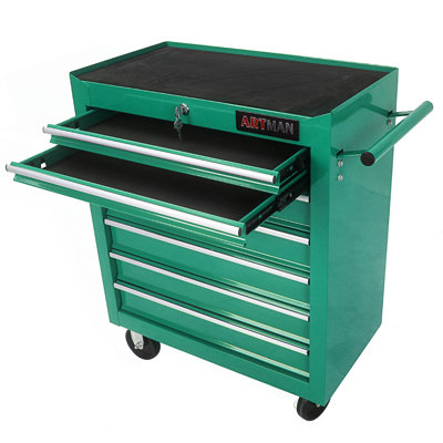 7 Drawers Multifunctional Tool Cart With Wheels, Accent Cabinet, Living Room Storage Cabinet