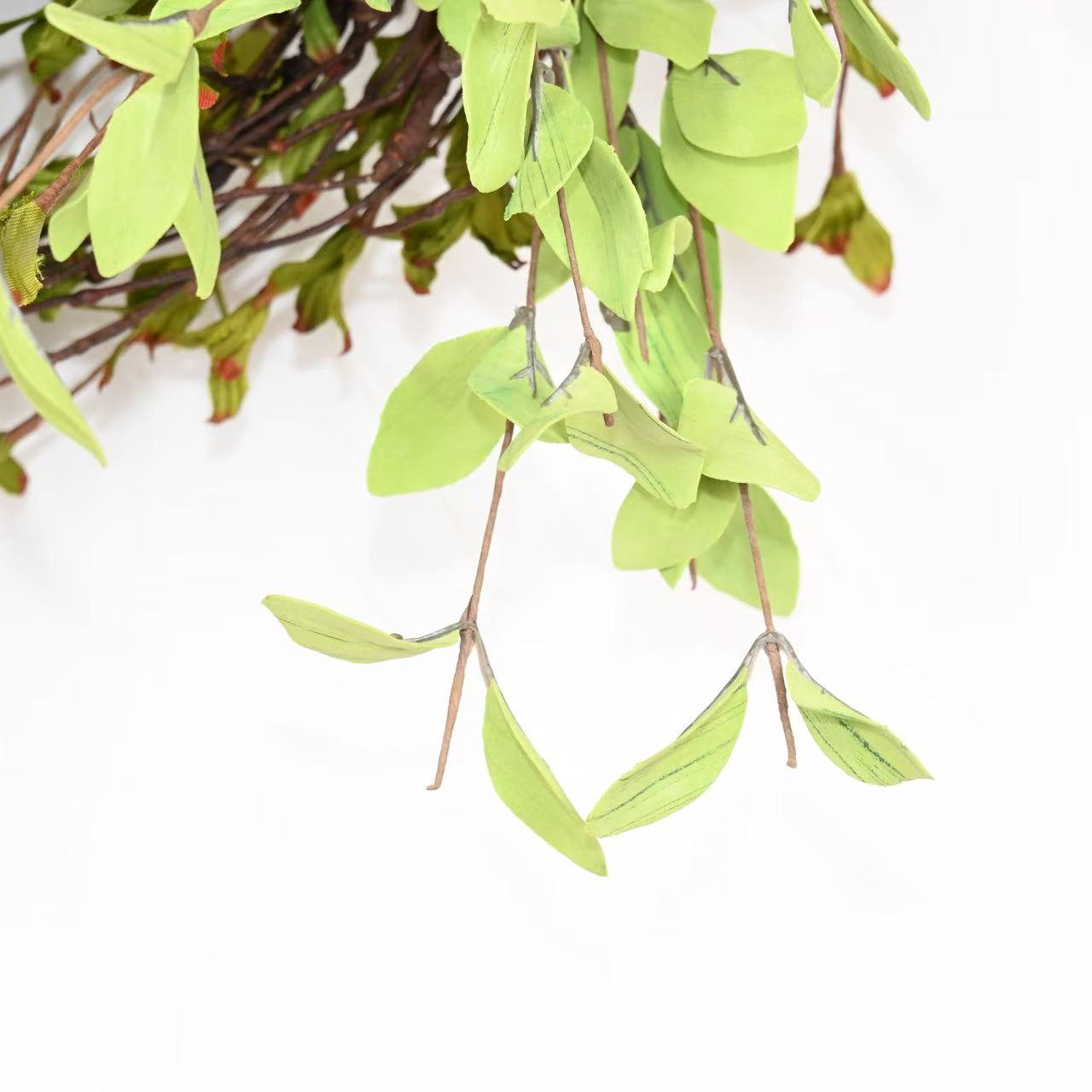 26" Handcrafted Foliage, Twig Thanksgiving Wreath, Green/Brown