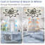Ventilateur de plafond 35,4 po noir avec lumières, télécommande 3 températures de couleur, ventilateur à 6 vitesses