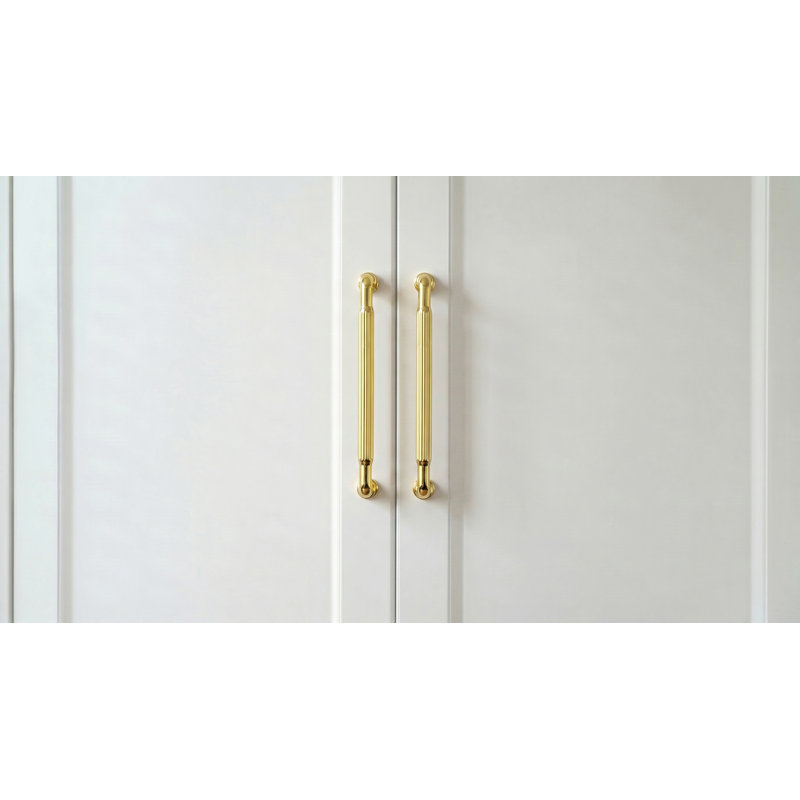 Poignée de meuble tubulaire rainurée, 5", Rich Gold