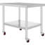 Table de travail 30 po x 36 po x 34 po en acier inoxydable avec tablette réglable à 3 niveaux avec 4 roulettes