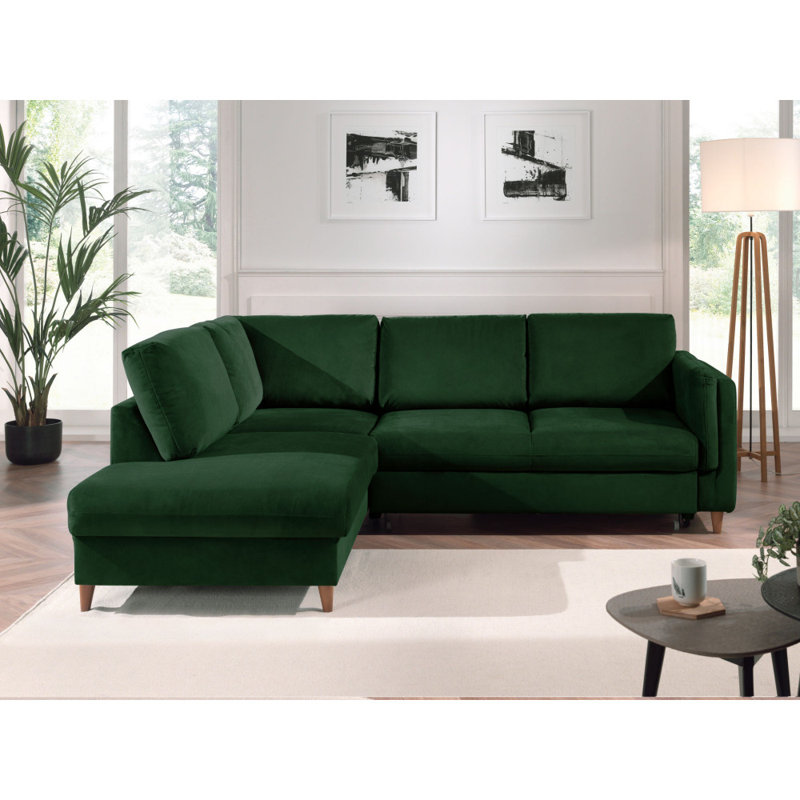 5 Seater Sofa Bed, Left Hand Facing, Green