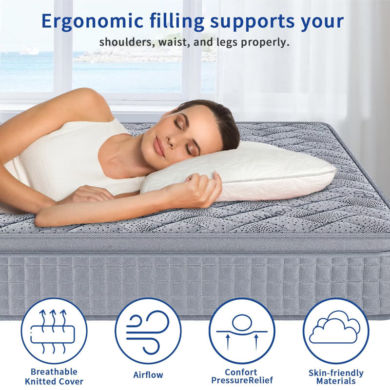 Matelas hybride 12 po, Très grand lit, 12"