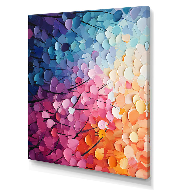 Rainbow Reverie Collages IV - Abstract Collages, art mural, Toile tendue, H 20 po x l 12 po x P 1 po