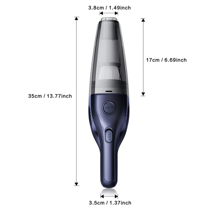 CASCADEVAC Cordless Handheld Vacuum,901,dual-use CAR &HOME ,Crevice Tool, Lithium Ion Vacuum, Blue