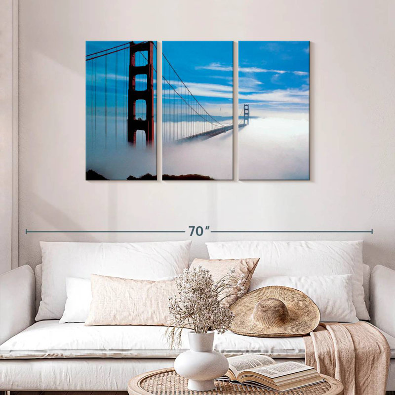 Lilie Golden Gate Bridge dans la brume, H 28 po x l 45 po