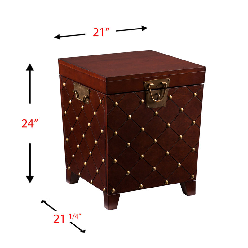 Nailhead End Table Trunk - Espresso