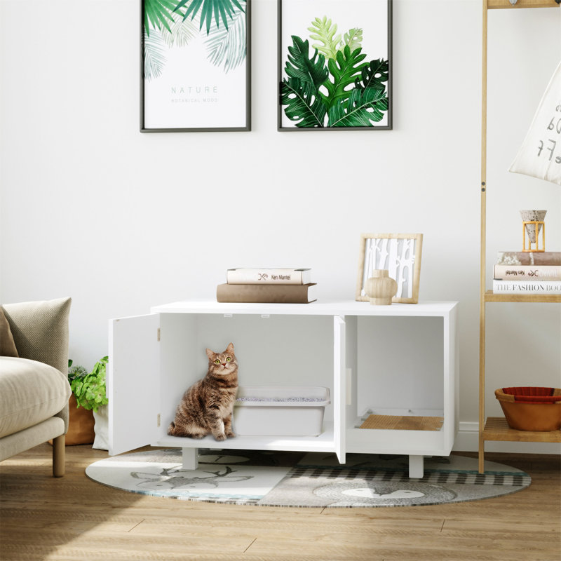 Enceinte en bois pour litière pour chat