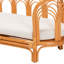 Lit pour animal de compagnie de style bohémien fabriqué à partir d'une structure ajourée naturelle agrémentée de coussins décoratifs rembourrés en mousse amovibles, légers et préfabriqués, couleur miel, d'une profondeur de 15,71 po,