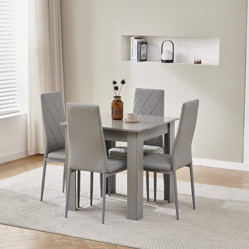 Dining Set, Grey Leather Chairs#4