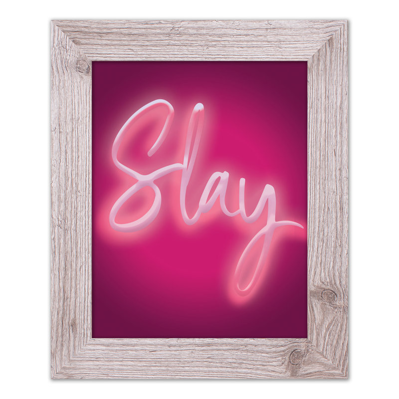«Stay Neon», reproduction encadrée rose, H 14 po x l 11 po x P 0,75 po