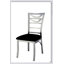 Chaises de salle à manger contemporaines en métal argenté avec siège en microfibre noir, dossier en échelle et revêtement thermolaqué durable pour les salles à manger modernes