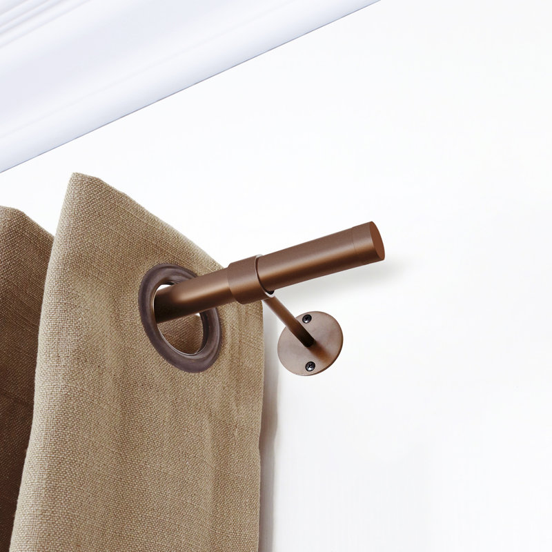 Tringle à rideaux simple réglable en métal Cabhan, H 2,5 po x l 36 po x P 3,5 po, Bronze foncé