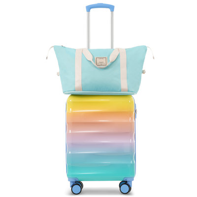 20" Carry-On Luggage With Cup Holder – Lightweight Glossy Hardshell Suitcases With Spinner Wheels